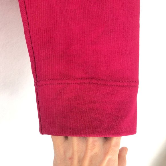 LL Bean Women's Size Medium Pink Mock Neck Button Front Long Sleeve Coat Cotton - Picture 4 of 7